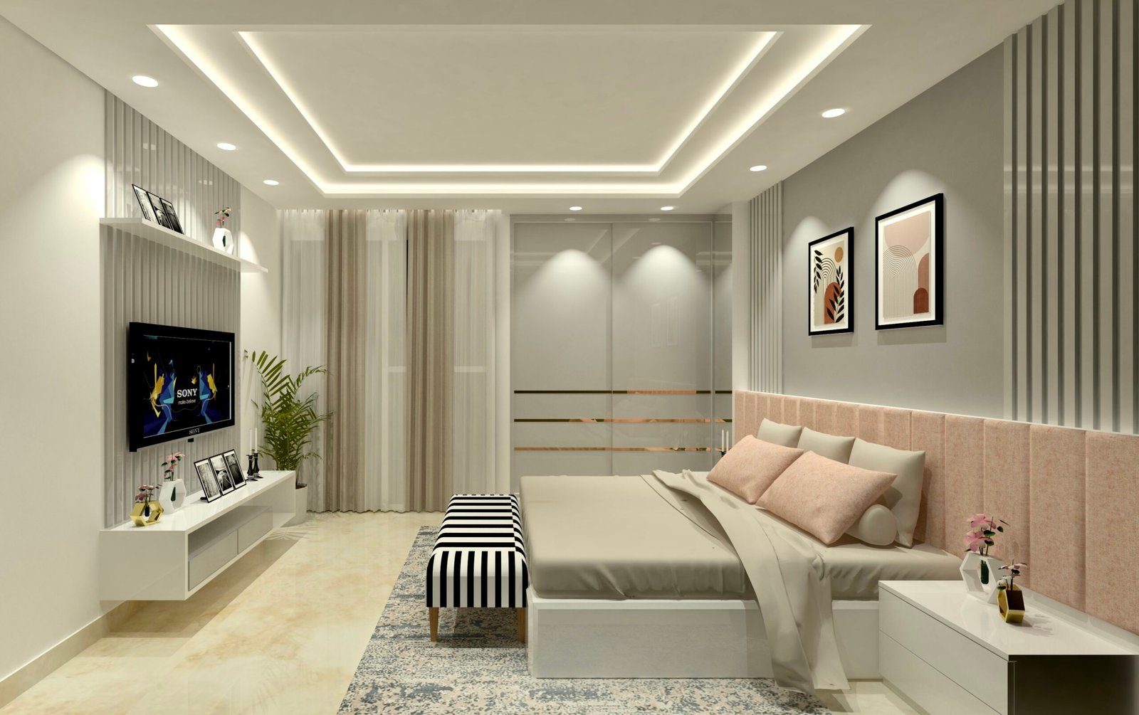 3D render of a bedroom proposal
