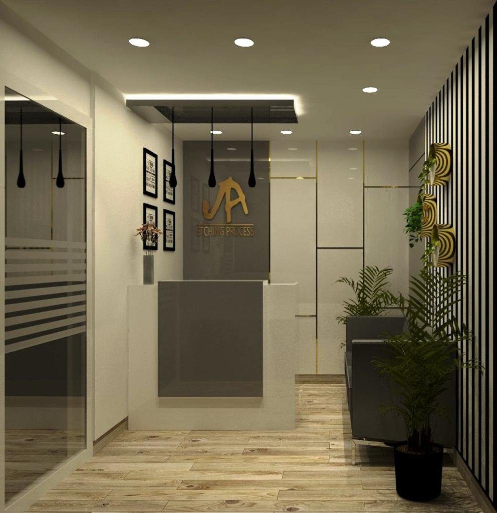 Office breakout area with casual seating