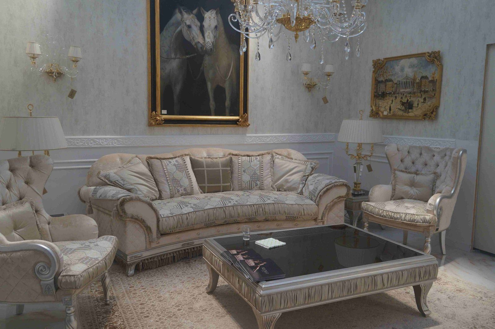 Luxury lounge with statement furniture